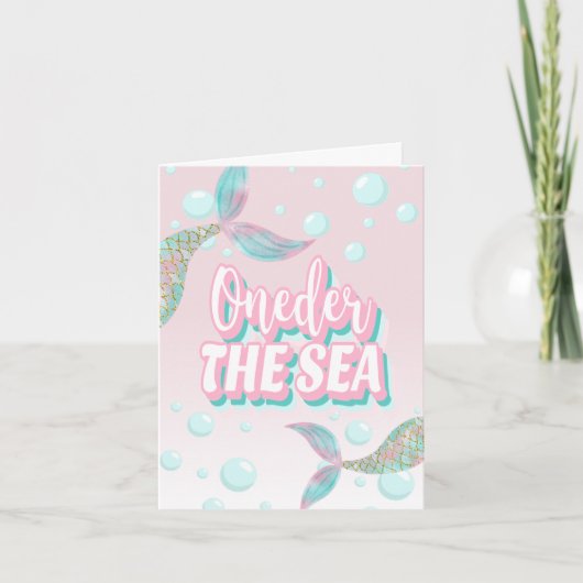 ワンダーザシーマーメイド1st誕生日 招待状 (正面)