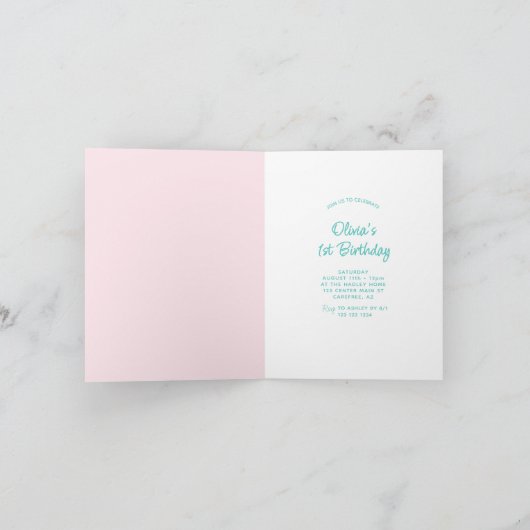 ワンダーザシーマーメイド1st誕生日 招待状 (内部)