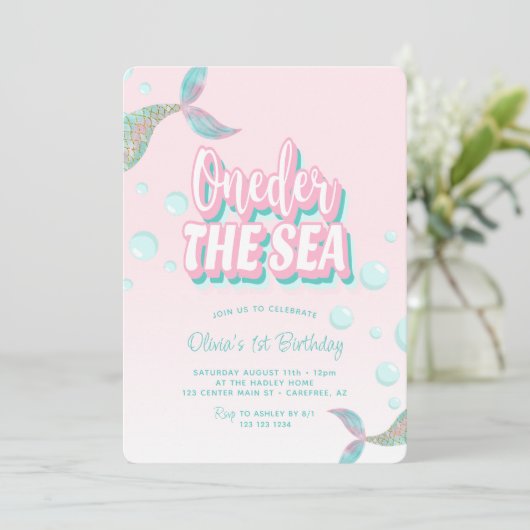 ワンダーザシーマーメイド1st誕生日 招待状 (スタンド正面)