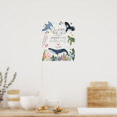 ワンダーザシー最初の誕生日パーティー歓迎サイン ポスター (キッチン)