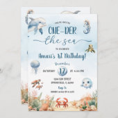 ワンダーザシー海キッドの最初の誕生日パーティー 招待状 (正面/裏面)