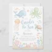 ワンダーザシー海ボーイ1st誕生日 招待状 (正面)