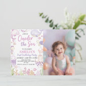 ワンダーザシー海動物少女の誕生日写真 招待状 (スタンド正面)