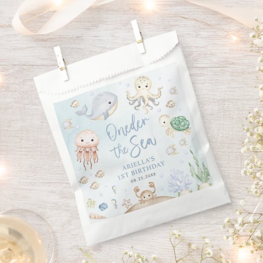 ワンダーザシー海動物1st誕生日 フェイバーバッグ (クリップ留めされた状態)