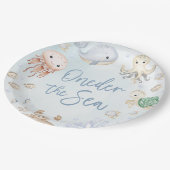 ワンダーザシー海動物1st誕生日 ペーパープレート (アングル)