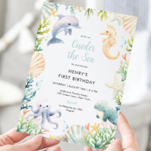 ワンダーザシー海1stバースデーボーイ 招待状