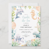 ワンダーザシー海1stバースデーボーイ 招待状 (正面)