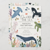 ワンダーザシー男女兼用誕生日招待状 招待状 (正面/裏面)