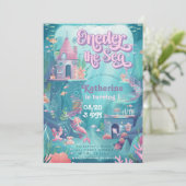 ワンダーザシー誕生日マーメイド1st誕生日パーティー 招待状 (スタンド正面)
