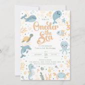 ワンダーザシー誕生日招待状。海誕生日 招待状 (正面)