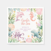 ワンダーザシー1st誕生日ガール スタンダードカクテルナプキン (正面)