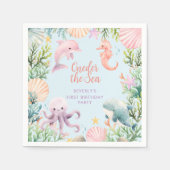 ワンダーザシー1st誕生日ガール スタンダードカクテルナプキン (正面)