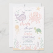 ワンダーザシー1st誕生日招待状 招待状 (正面)