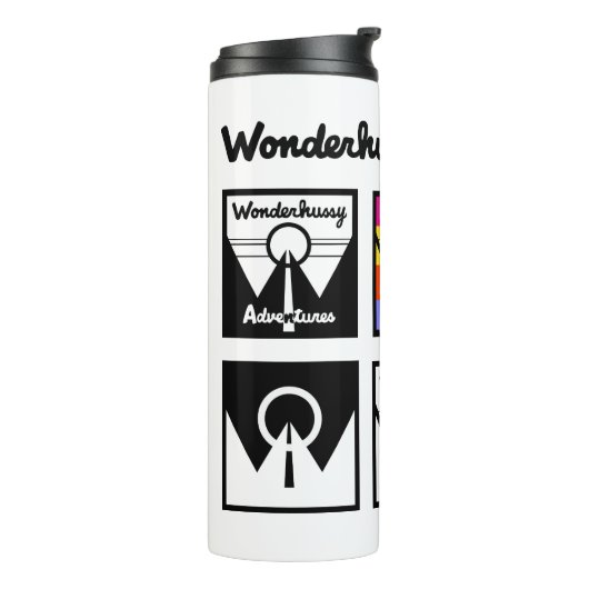 ワンダーハッシーな冒険の繰り返しロゴ タンブラー (回転左)