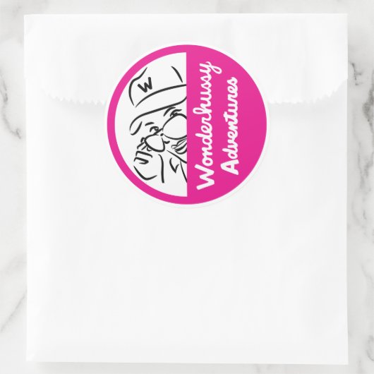 ワンダーハッシーの冒険ピンク&ホワイトのぞきーっと ラウンドシール (バッグ)