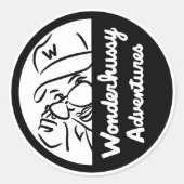 ワンダーハッシーの冒険ブラック&ホワイトのぞきーっと ラウンドシール (正面)