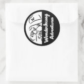 ワンダーハッシーの冒険ブラック&ホワイトのぞきーっと ラウンドシール (バッグ)