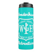 ワンダーハッシー冒険デザートバッジティール(緑がかった色) タンブラー (正面)