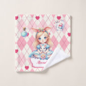 ワンダーパーソナライズされたランドのかわいいアリス バスタオルセット (ウォッシュタオル)