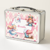 ワンダーパーソナライズされたランドのかわいいアリス メタルランチボックス (正面)