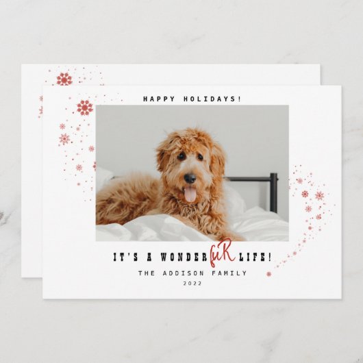 ワンダーファーライフペットの写真クリスマス  シーズンカード (正面/裏面)