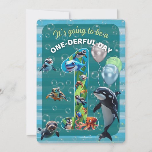 ワンダーフルデイラウンドコーナー誕生日招待状 招待状 (正面)