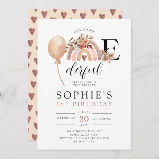 ワンダーフルレインボーガールズ誕生日招待状 招待状 (正面/裏面)