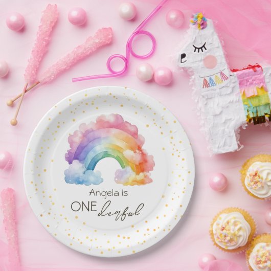 ワンダーフルレインボー子供の誕生日 ペーパープレート (パーティー)