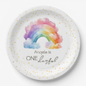 ワンダーフルレインボー子供の誕生日 ペーパープレート (正面)