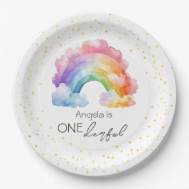 ワンダーフルレインボー子供の誕生日 ペーパープレート