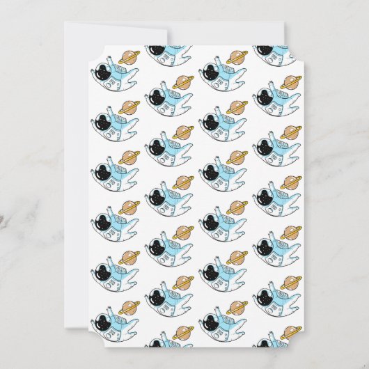 ワンダーフル宇宙飛行士ボーイズ誕生日招待状 招待状 (裏面)