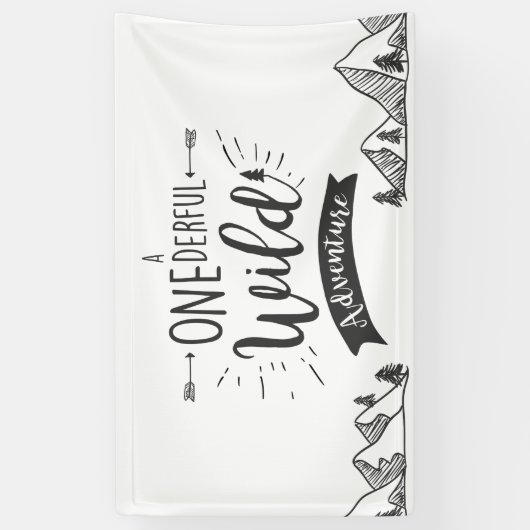 ワンダーフル野生の冒険誕生日バナーボーイ 横断幕 (縦)