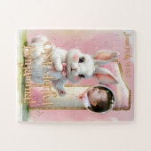 ワンダーフルBunny 1st誕生日ガールズピンク ジグソーパズル (横)