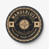 ワンダーラストアドベンチャーアウトドアキャンピングトラベルハイキング ペーパープレート (正面)