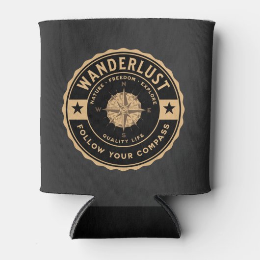 ワンダーラストアドベンチャーアウトドアキャンピングトラベルハイキング 缶クーラー (正面)