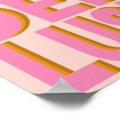 ワンダーラストタイポグラフィウォールアートポスター（ピンク） ポスター (角)