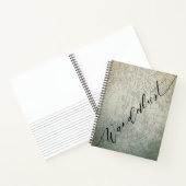 ワンダーラストティール（緑がかった色）グラデーションウォーターカラーアドベンチャーマップ ノートブック (内部)