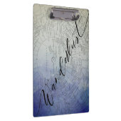 ワンダーラストブルーグラデーションウォーター色ヴィンテージワールドマップ クリップボード (右)