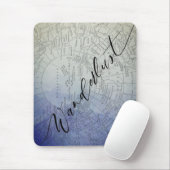 ワンダーラストブルーグラデーションウォーター色ヴィンテージワールドマップ マウスパッド (マウス)