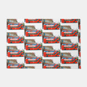 ワンダーラストレッドロンドンバスライドトラベラーファンキーおもしろい ドアマット (正面)