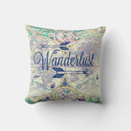 ワンダーラストヴィンテージマップトラベル装飾用クッション クッション