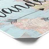 ワンダーラストヴィンテージ世界地図ポスター ポスター (角)