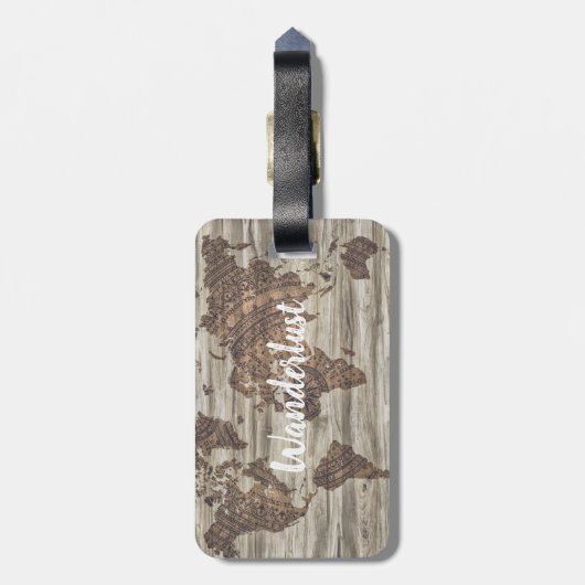 ワンダーラスト世界地図引用文 | ラゲッジタグ (裏面縦)