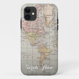 ワンダーラスト世界頭が切れる地図の電話ケースカスタム名 iPhone 11 ケース