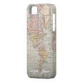 ワンダーラスト世界頭が切れる地図の電話ケースカスタム名 Case-Mate iPhoneケース (裏面左)