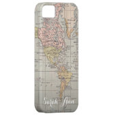 ワンダーラスト世界頭が切れる地図の電話ケースカスタム名 Case-Mate iPhoneケース (裏面/右)