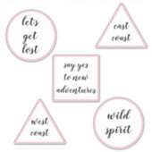 ワンダーラスト旅行引用文ウォーターボトルの荷物 シール (正面)