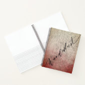 ワンダーラスト赤グラデーション水カラーヴィンテージ旅行マップ ノートブック (内部)