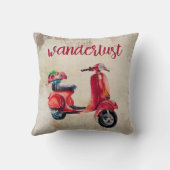 ワンダーラスト – レッドウォーター色スクーター |ヴィンテージシック クッション (裏面)