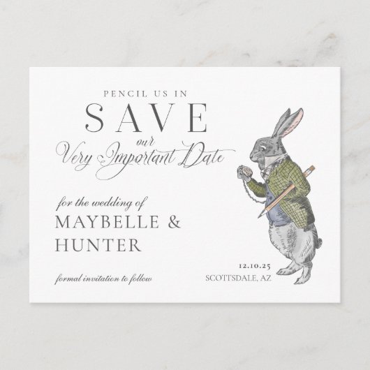 ワンダーランドうさぎのヴィンテージアリスで私たちを鉛筆 案内ポストカード (正面)